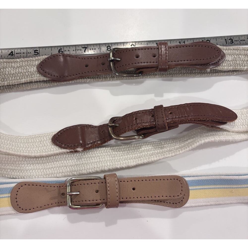 VTG Lot Of 3 Belts BOHO Leather Mix Stretch Women’s 90s Y2K Medium